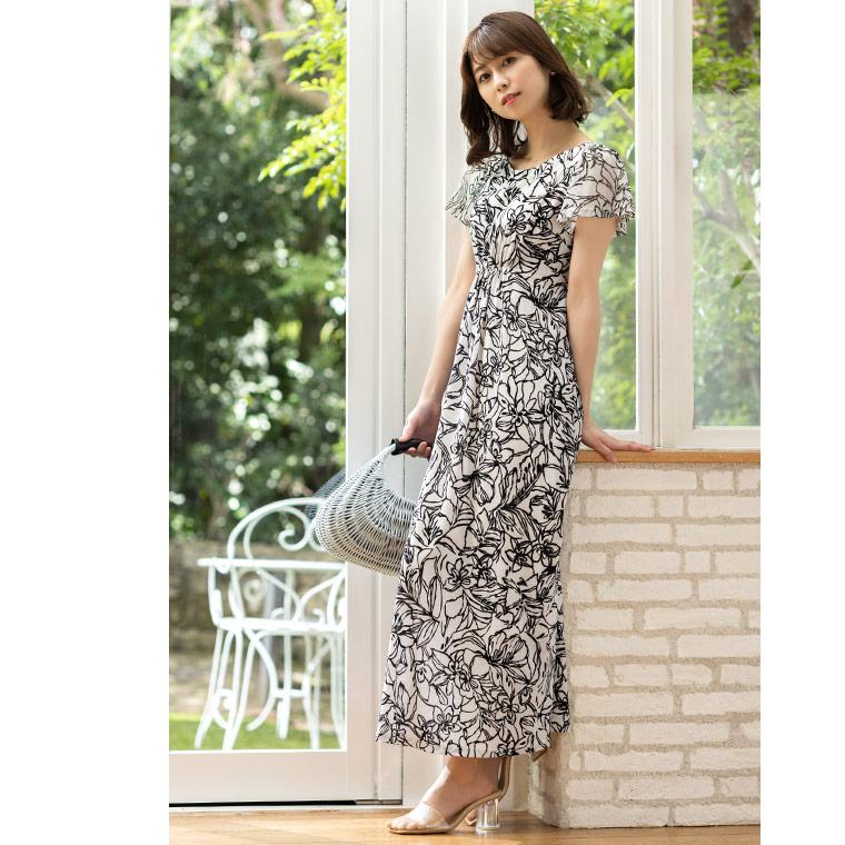 mimigrant ワンピース ルアナ Xライン カサブランカリリー