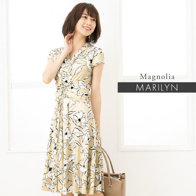 店長大暴走 クリアランスsale マリリンワンピ マグノリア バニラクリーム Opl3 カシュクール ワンピース フレア 花柄 薔薇柄 バラ柄 S M L Xl トールサイズ 大きいサイズ 春夏 Opl3 Mimi Grant The Shop 通販 Yahoo ショッピング 海外最新 Www