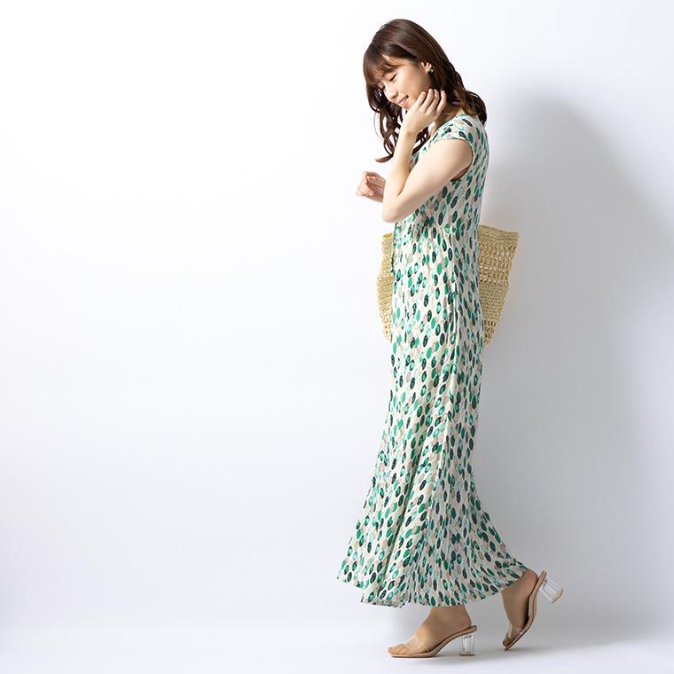 mimigrant ワンピース レディース 半袖 夏 ルアナ Yライン ジェリー