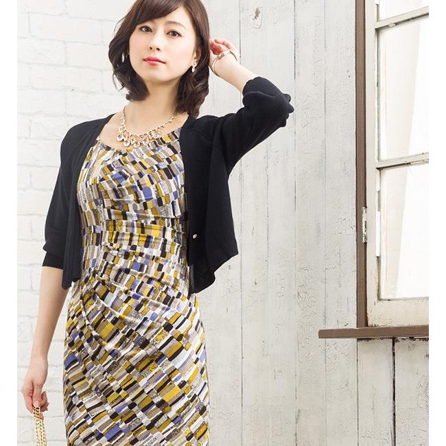 ワンピース 不二子ワンピ イエロースクエア きれいめ 30代 40代 50代 着やせ 上品 大きいサイズ トールサイズあり Opn 膝丈 半袖 春夏秋 Opn Mimigrant 通販 Yahoo ショッピング