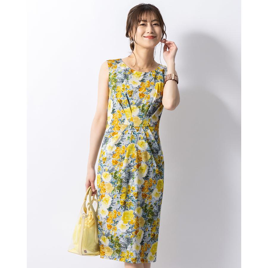 【極美品】mimigrant ケリーＸラインワンピース　ラナンキュラス【着痩せ】 mimigrant ワンピース レディース ケリー Xライン ラナンキュラス opr6