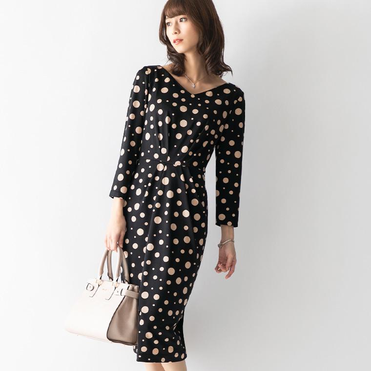 ワンピース ケリーxライン アフロディーテ Oprv1c きれいめ 30代 40代 50代 着やせ 上品 大きいサイズ トールサイズあり 七分袖 春夏秋冬 Oprv1c Mimigrant 通販 Yahoo ショッピング