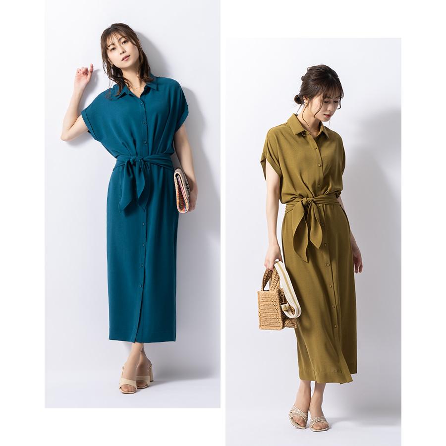 mimigrant ワンピース ケイト ロング丈シャツワンピース 無地