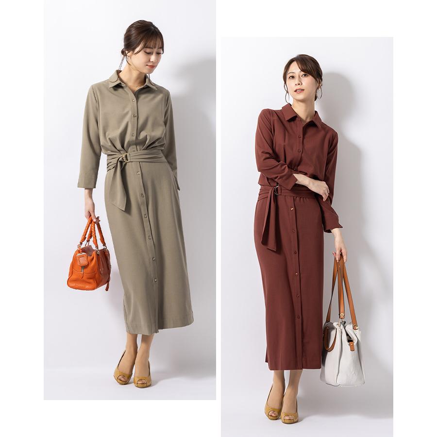 mimigrant ワンピース ケイト ロング丈シャツワンピース 無地