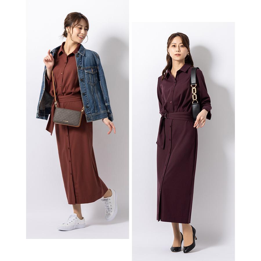 mimigrant ワンピース ケイト ロング丈シャツワンピース 無地