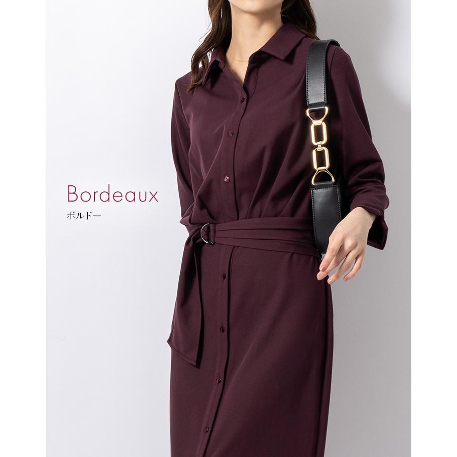 mimigrant ワンピース ケイト ロング丈シャツワンピース 無地