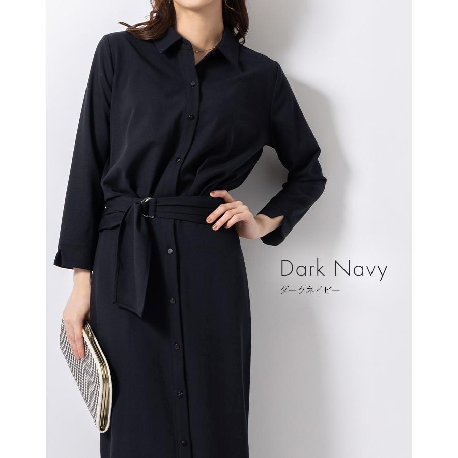 mimigrant ワンピース ケイト ロング丈シャツワンピース 無地