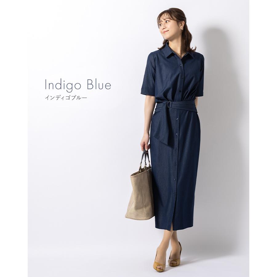 mimigrant ワンピース ケイト ロング丈シャツワンピース 無地