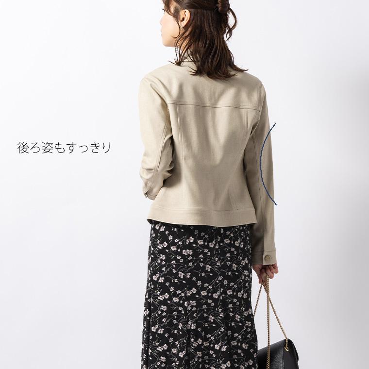 ジャケット デニムジャケット out010047 きれいめ 30代 40代 50代 着やせ 上品 大きいサイズ トールサイズあり長袖 春夏秋の画像