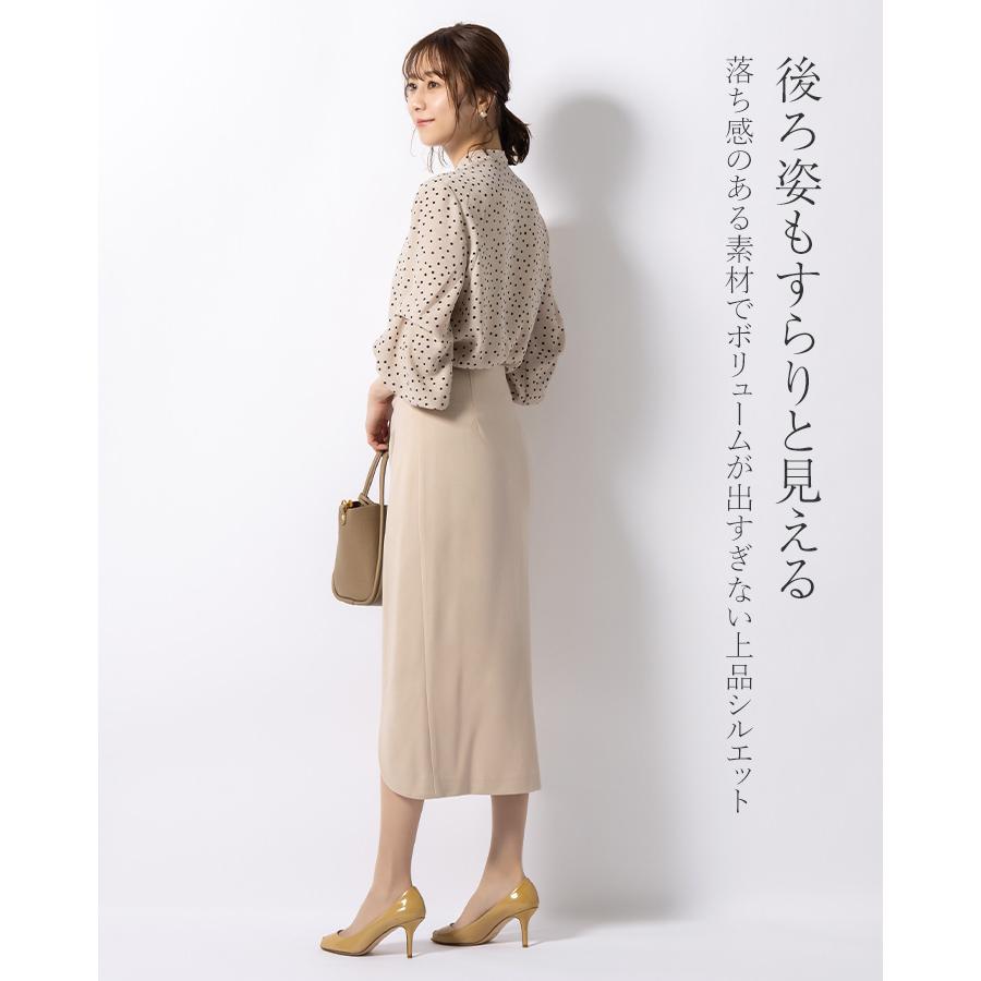 ブラウス シフォンブラウス パフスリーブ クラシカルドット sh-e0002 きれいめ 30代 40代 50代 着やせ 上品 大きいサイズ トールサイズあり 半袖 五分袖 春夏秋 | mimigrant | 11