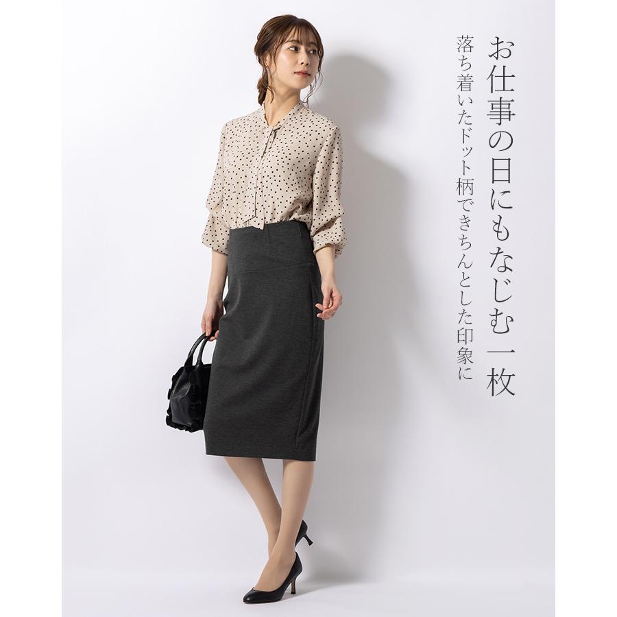ブラウス シフォンブラウス パフスリーブ クラシカルドット sh-e0002 きれいめ 30代 40代 50代 着やせ 上品 大きいサイズ トールサイズあり 半袖 五分袖 春夏秋 | mimigrant | 13