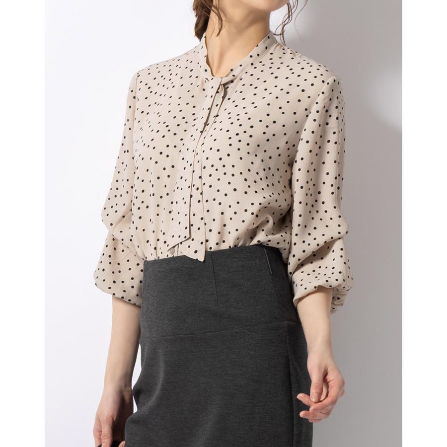 ブラウス シフォンブラウス パフスリーブ クラシカルドット sh-e0002 きれいめ 30代 40代 50代 着やせ 上品 大きいサイズ トールサイズあり 半袖 五分袖 春夏秋 | mimigrant | 04
