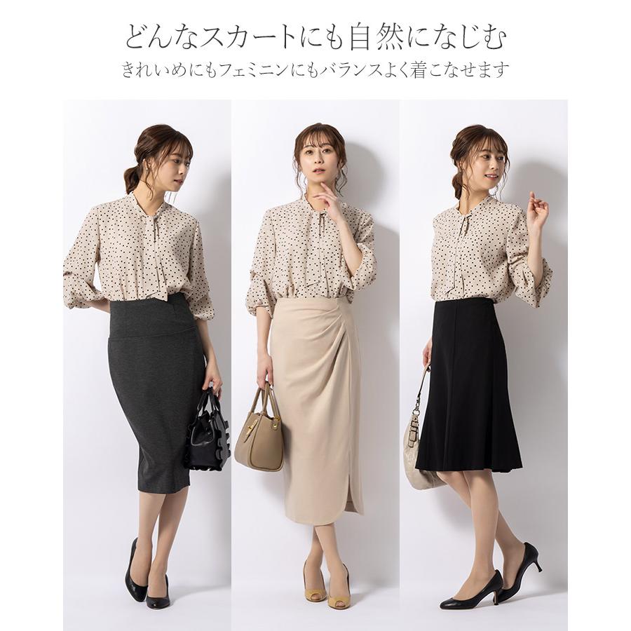 mimigrant ブラウス シフォンブラウス パフスリーブ クラシカルドット