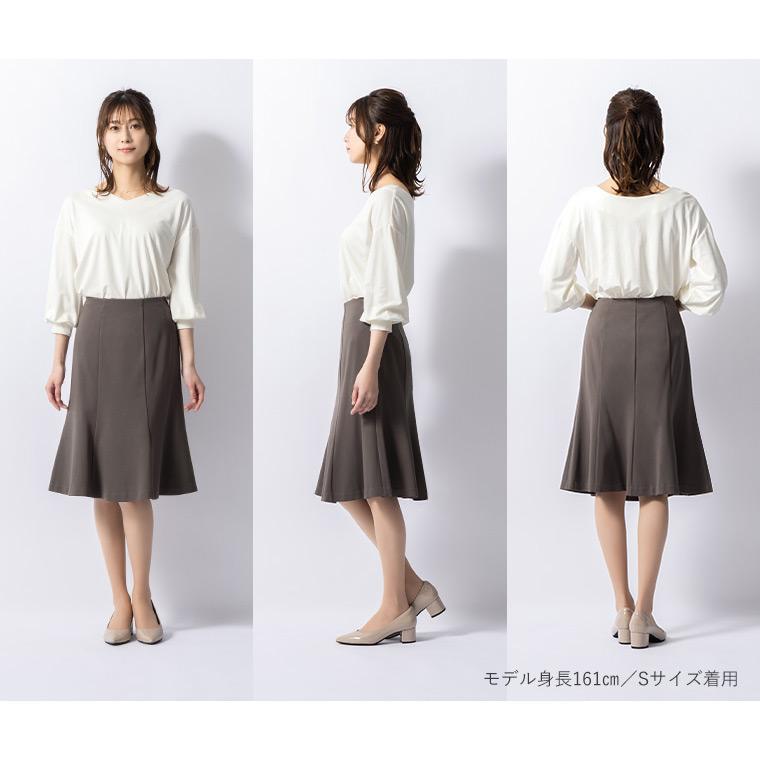 マーメイドスカート 膝丈  エミリー  無地 sk011a-02 きれいめ  着やせ 上品 大きいサイズ 春夏秋冬の画像