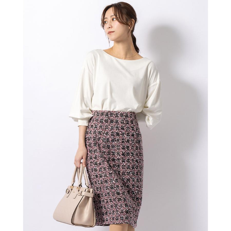 mimigrant スカート ひざ丈タイトスカート ストレッチツイード