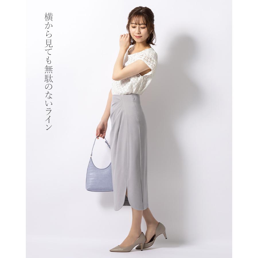スカート ロング丈タイトスカート 無地 コンフォート sk037-01 きれいめ 30代 40代 50代 着やせ 上品 大きいサイズ トールサイズありミモレ丈 ロング丈 春秋冬の画像