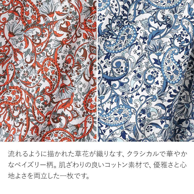 mimigrant ブラウス 2WAYブラウス パフスリーブ ペイズリー きれいめ 