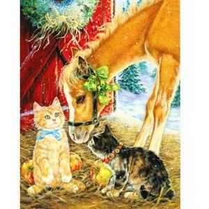 猫と馬のミニクリスマスカード 馬小屋のクリスマス Drl 0019 猫雑貨mimikobo 通販 Yahoo ショッピング