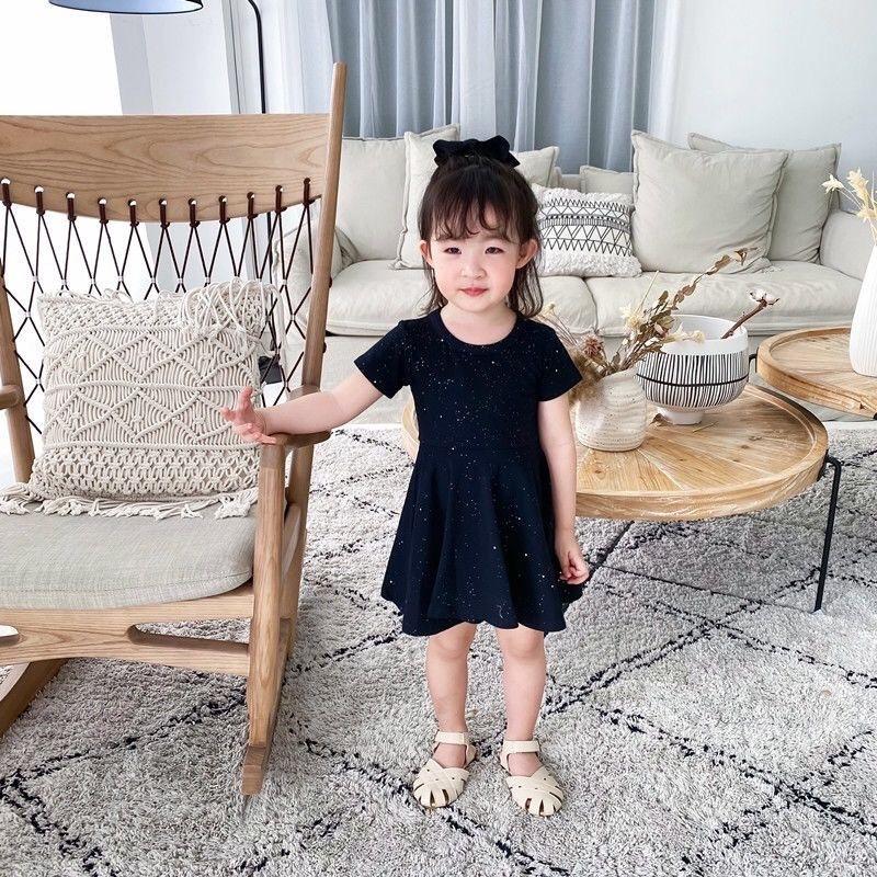 子供 ワンピース 半袖 女の子 無地 キッズ 夏 子供服 夏服 Aライン ピアノ 発表会 カジュアル フォーマル 膝丈黒|mimiplus1|02