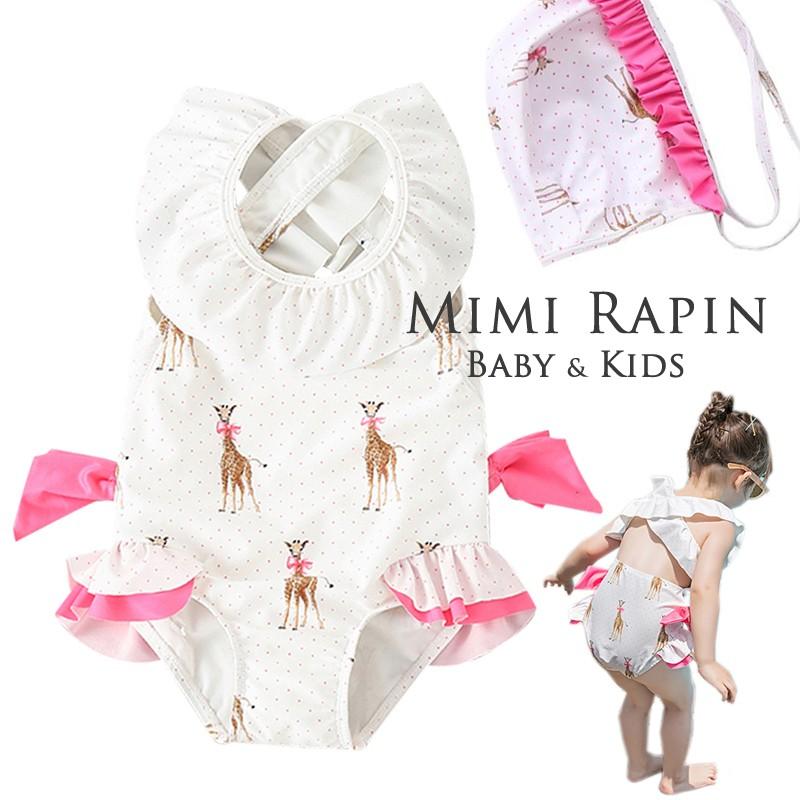 水着 子供 女 ワンピース 可愛い プール 水遊び 海 女の子 可愛い レジャー 水着 幼児 小学生 キリン柄 帽子付き 1 35swimg Mimi Rapin 通販 Yahoo ショッピング