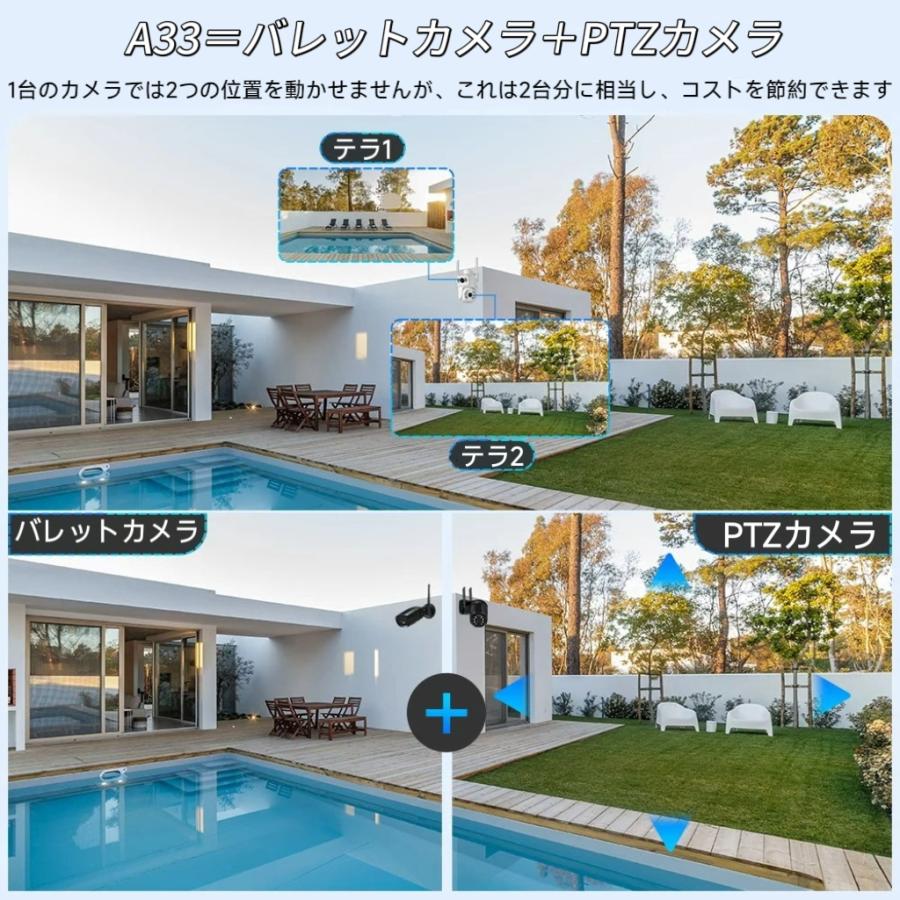 正規品】家庭用防犯カメラ 屋外 ワイヤレス WiFi 8MP4K デュアルレンズ