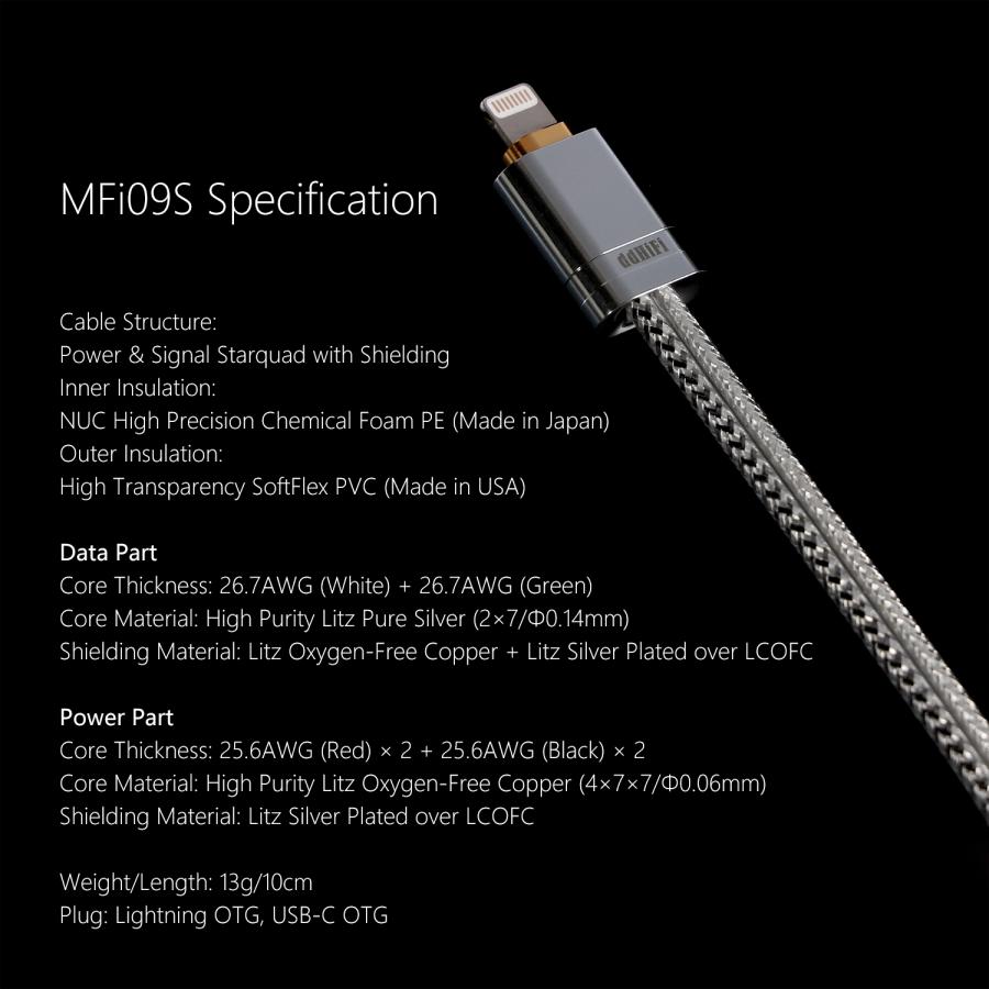 DD HiFi MFi09S Lightning to USB-C OTG Cable : ミミソラ
