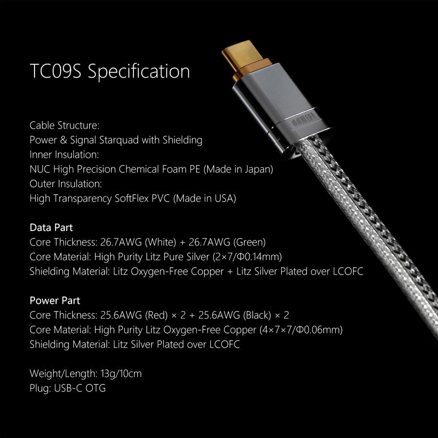 ddHiFi TC09S USB-C to USB-C OTGケーブル 10cm 新品・未開封】ddHIFI TC09S OTGケーブル ・10cm・USB-C to USB