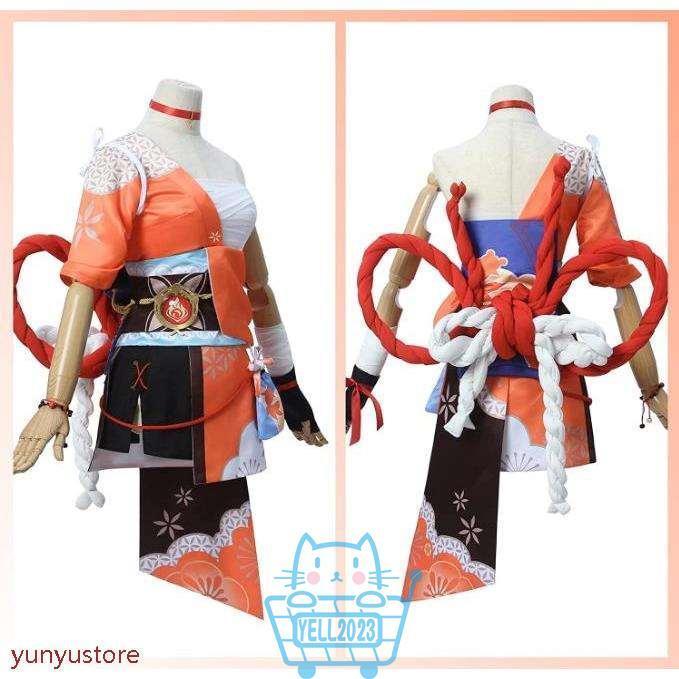 原神 宵宮 コスプレ衣装 ウィッグ 琉焔に舞う大輪 イベント稲妻 夏祭りの女王 げんしん風 変装 COS全セット 文化祭 夏祭りの女王 文化祭