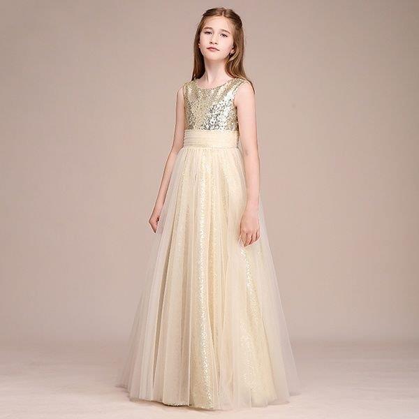 ピアノ発表会 ドレス 中学生 ワンピース ジュニアドレス 七五三 子供 ドレス ゴールド フラワーガール ロング キラキラ バイオリン スパンコール ピアノコンクー amp &amp #2920 hearts #2919 emsp ドレス