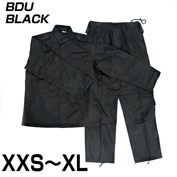 BDU 上下セット 迷彩服 ブラック サバゲー 装備 送料無料 : mimiy