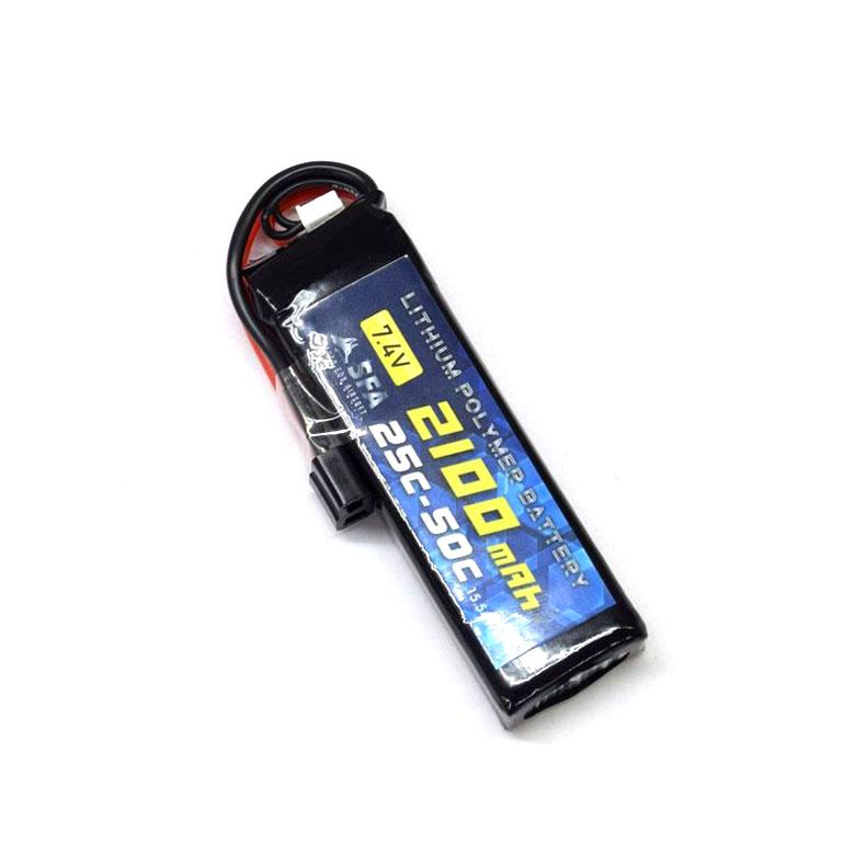 SFA Li-PO 7.4V 2100mAh 25C-50C ミニSタイプ T字コネクタ Tコネクター