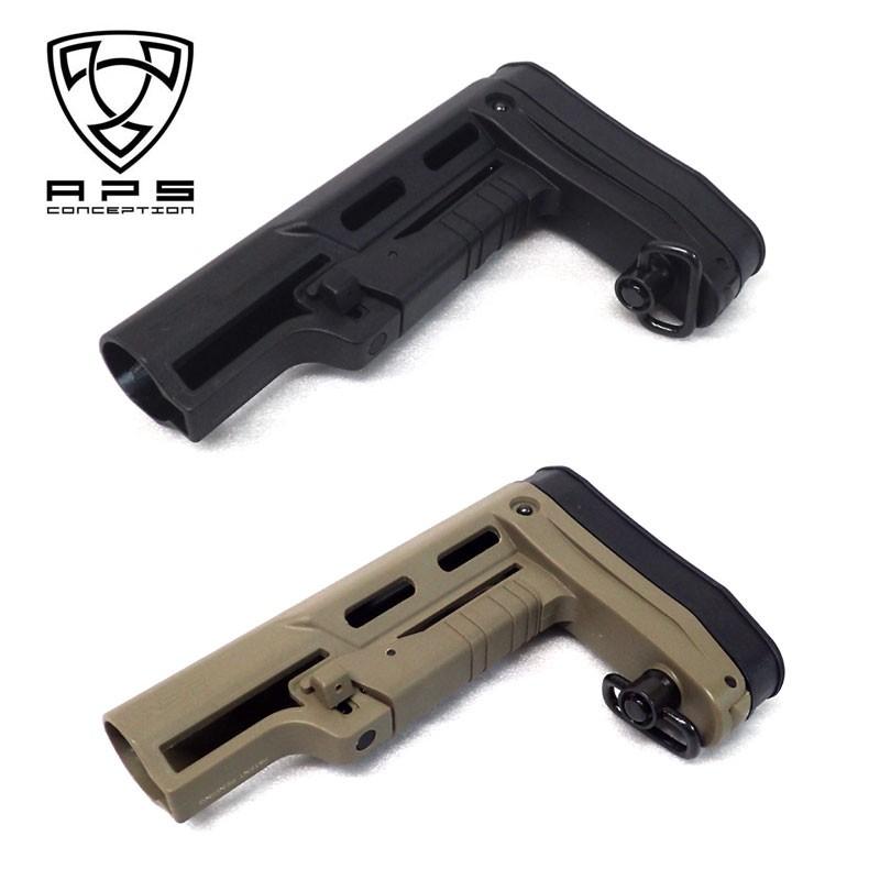 APS 各社M4電動ガン対応 RS-2型 スライドストック BK DE : mimiy