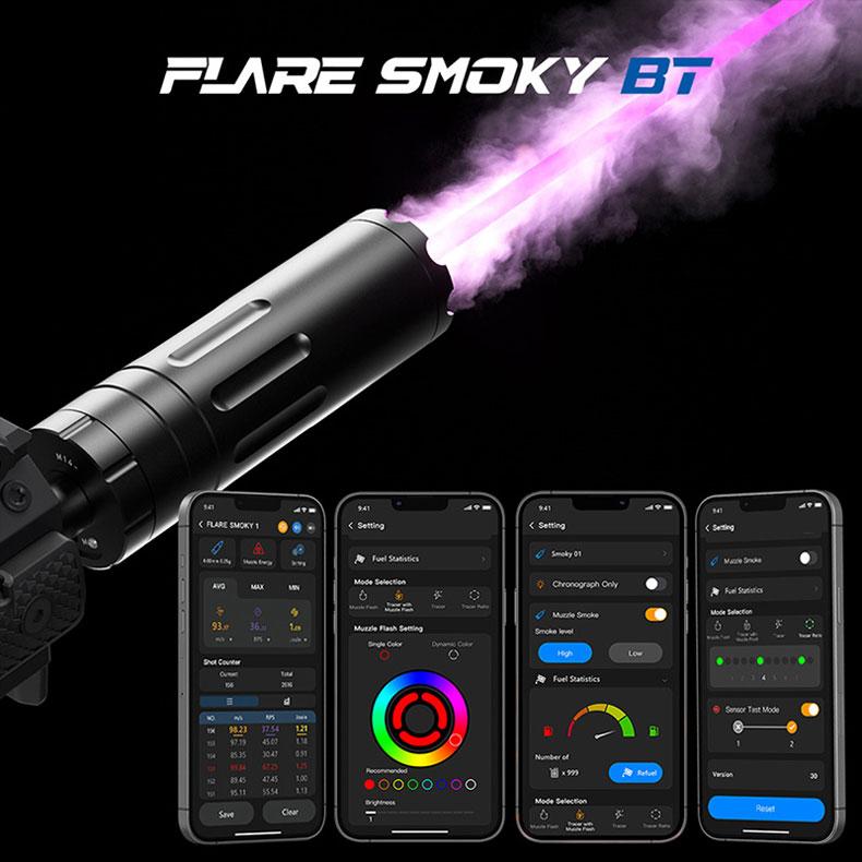 Eshooter FLARE Smoky BT 弾速計一体型 レインボーフラッシュ＆スモーク トレーサー 発煙＆マズルフラッシュ機能 スマホ連動 技適取得 送料無料_3