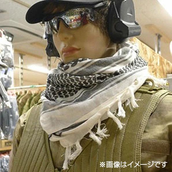 アフガンストール シュマグ アラブストール マフラー 110cm GY BK OD