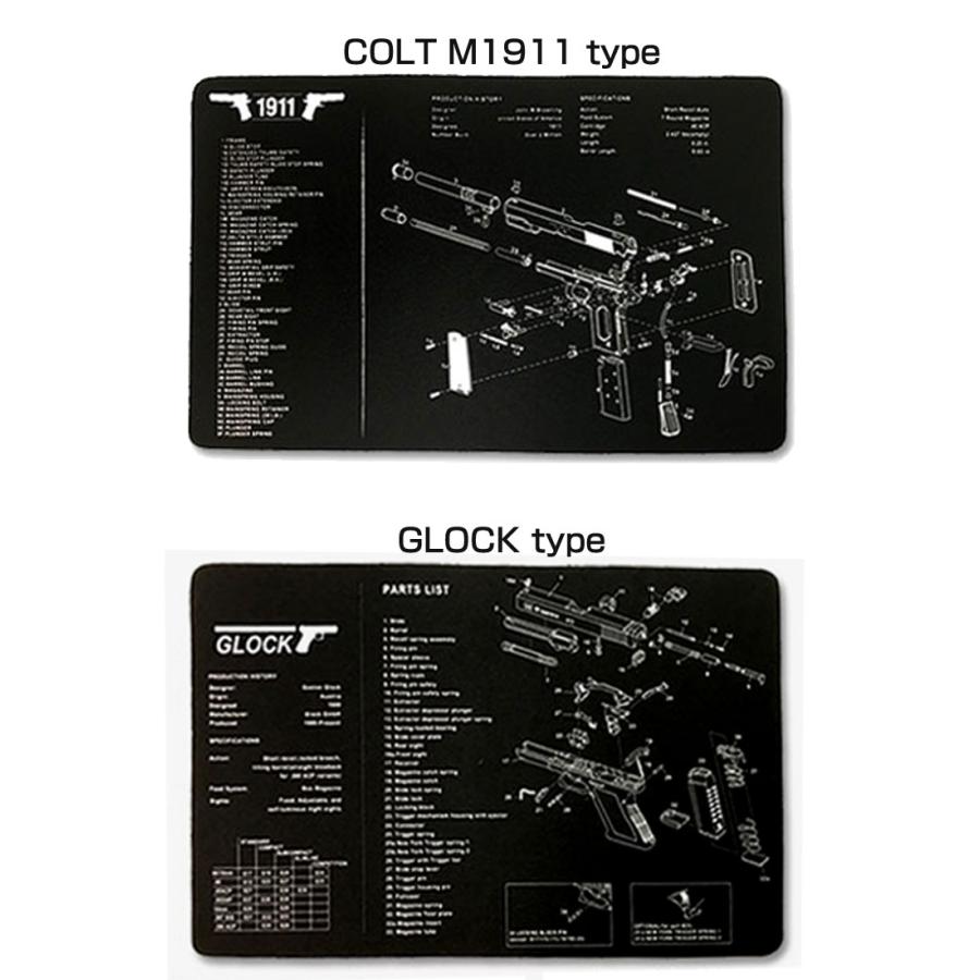 ガンマット ラバー製メンテナンスマット マウスパット COLT M1911 GLOCK M92/M9 USP S&W M&P SIG P226｜mimiy｜05