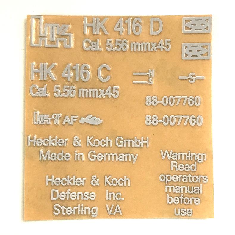 H&K416D type ロゴステッカー M4等に！ 転写シート カッティングシート