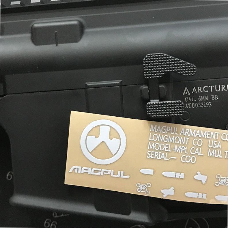 MP type ロゴステッカー WH M4等エアガンに！ 転写シート メタル