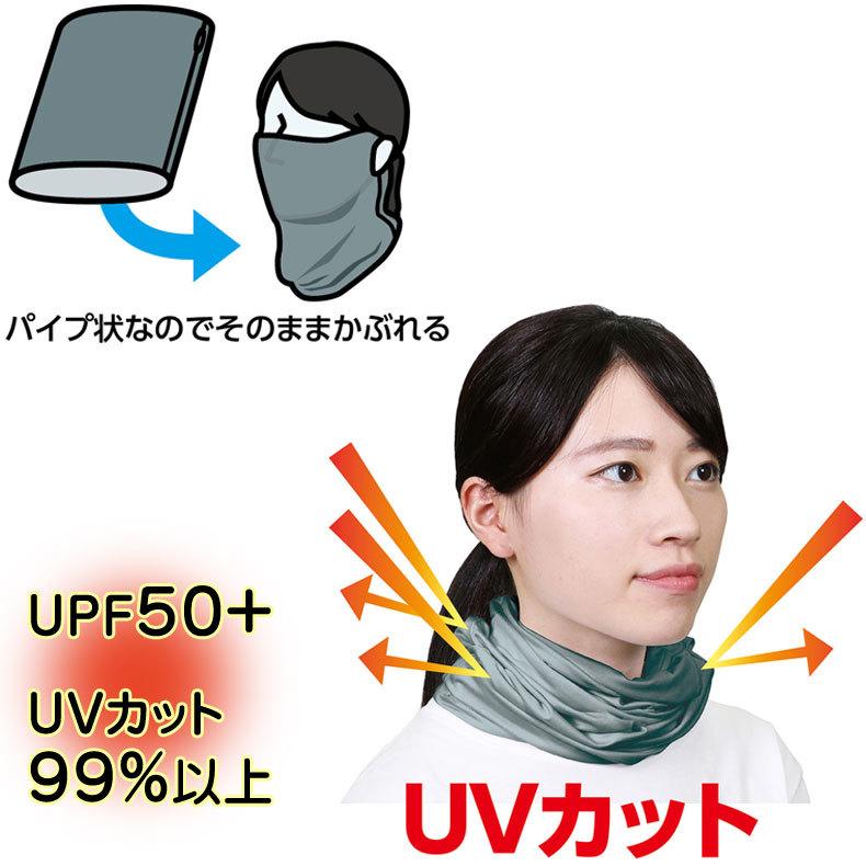 UVフェイスカバーマスク 瞬冷 ブルーグレー 熱中症対策 フェイスカバー