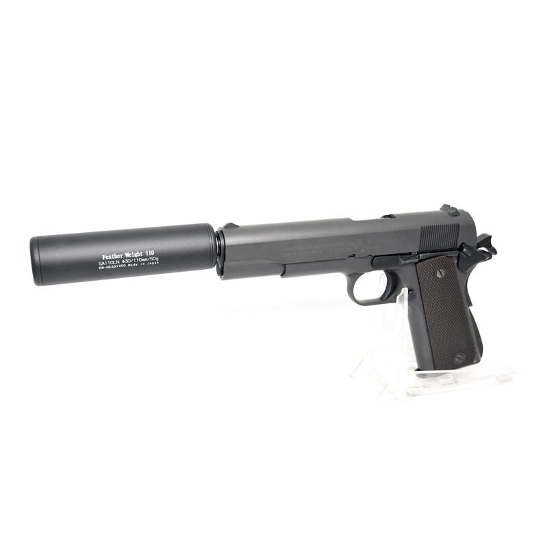 KM企画 フェザーウェイトサイレンサー 110mm M14ネジ正逆対応