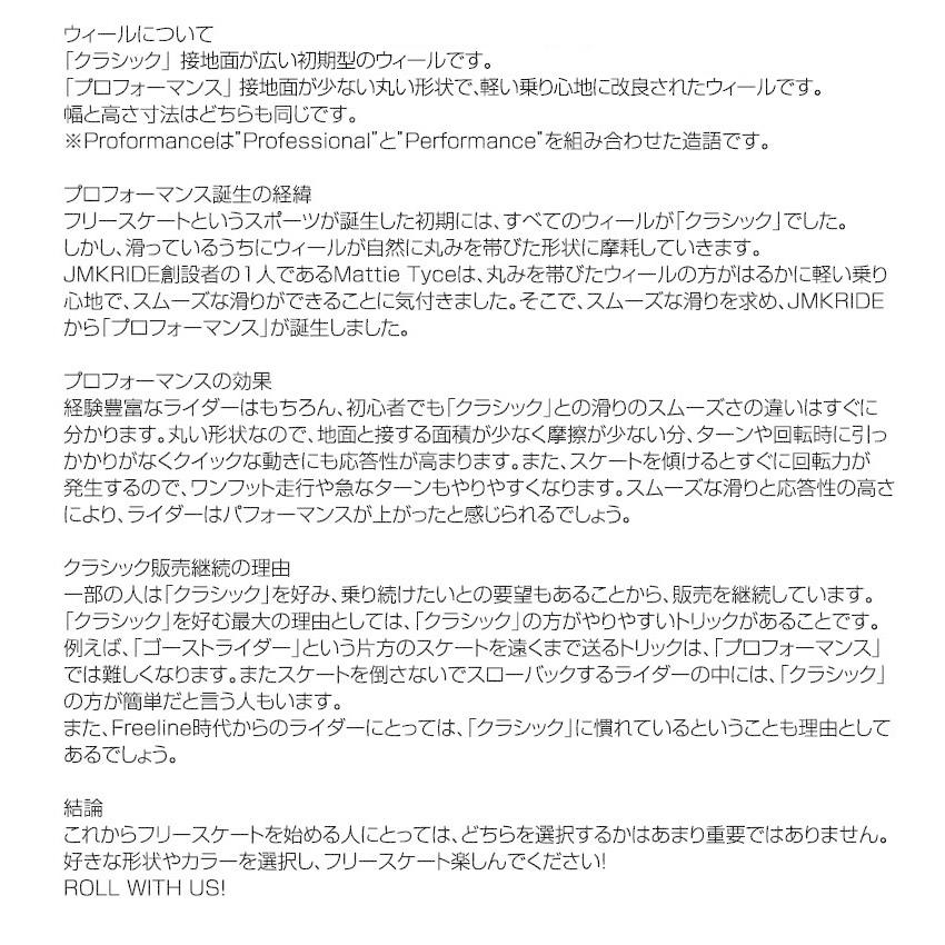 JMKRIDE 正規品 JMK フリースケート ウィール 4個 部品 交換 パーツ