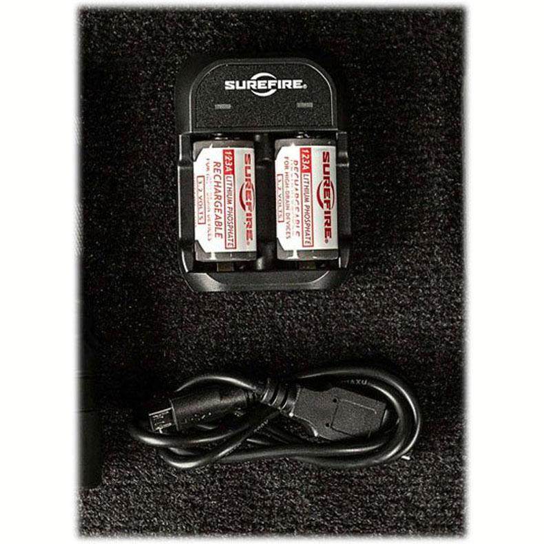 SUREFIRE 123A リチウムバッテリー＆充電器セット SFLFP123-KIT 123Aリチウムイオン充電式電池チャージャー