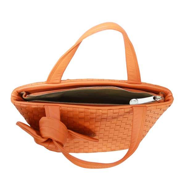 トート レディース 　ラグジュアリー　オレンジ　馬皮 メッシュ リボン 日本製 Mimalux |  | 08