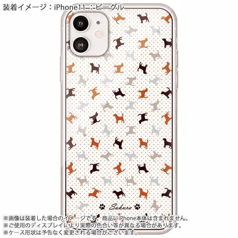 iphone ケース スマホケース 犬種パターン8 おしゃれ 犬ドット柄 名入れ 犬種が選べる セミオーダー ソフトクリアケース｜mimus-shop｜04