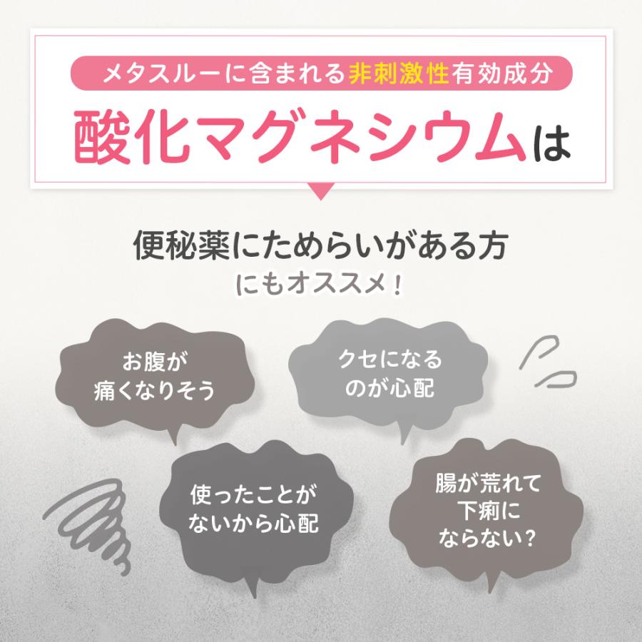 酸化マグネシウム 便秘薬 メタスルー 360錠×3個セット 非刺激性 お腹が痛くなりにくい 便通改善 制酸剤 制酸薬 市販薬 【第3類医薬品】｜minacolor2｜06