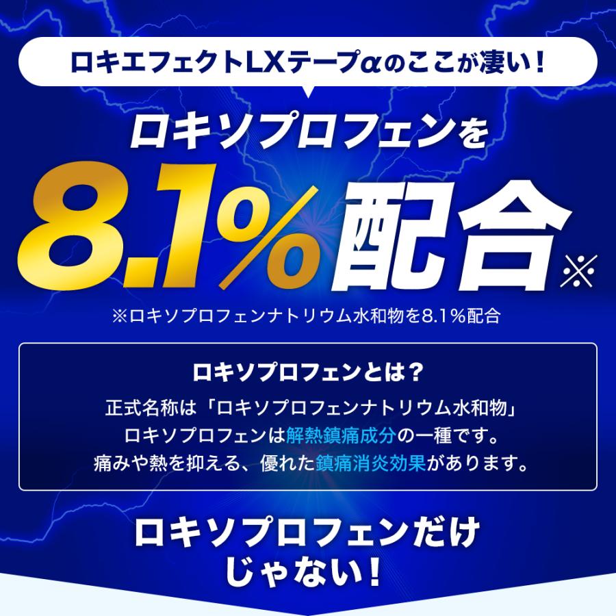 ロキソプロフェン 湿布薬 ロキエフェクトLXテープα 7枚 ×6個セット 【第2類医薬品】 市販薬 貼り薬 シップ薬｜minacolor｜04