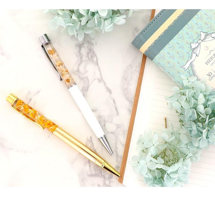 完成品 金箔入り) ハーバリウムボールペン ボールペン プリザーブド