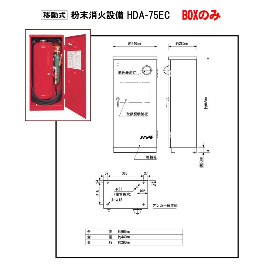 WA-87 初期型　廃盤　付属品完備 HATSUTA（ハツタ） HDA-75EC用 BOXのみ 初田製作所製【移動式粉末消火