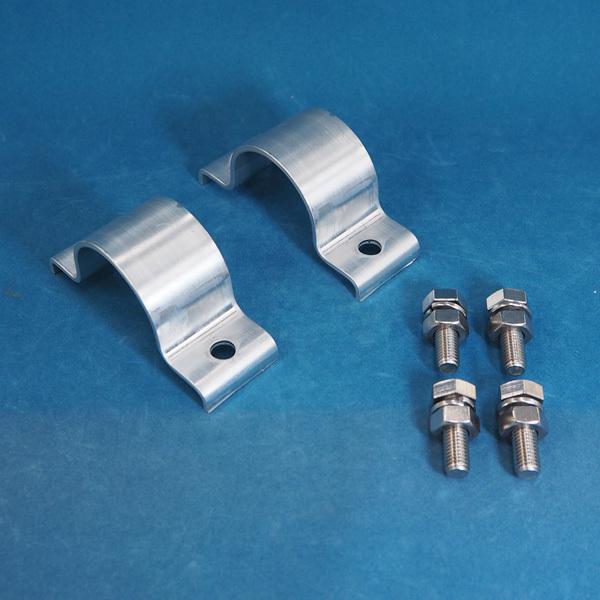アルミUバンド金具(2個1組) 50.8Φ用 【防災用品/標識】 : 命 アルミUバンド金具(2個1組) 50.8Φ用 【防災用品/標識】 : 命