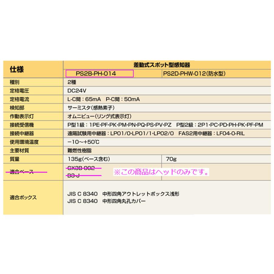 NITTAN 【PS2B-PH-014 ヘッドのみ】差動式スポット型感知器 自動試験