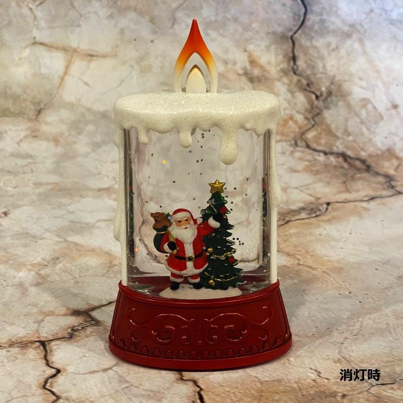クリスマス置物 スノーグローブキャンドルライト スノードーム